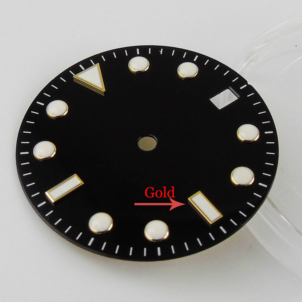 28.5mm Sunburst Watch Dial Luminous Green Rose gold Fit NH35 Miyota DG Movement