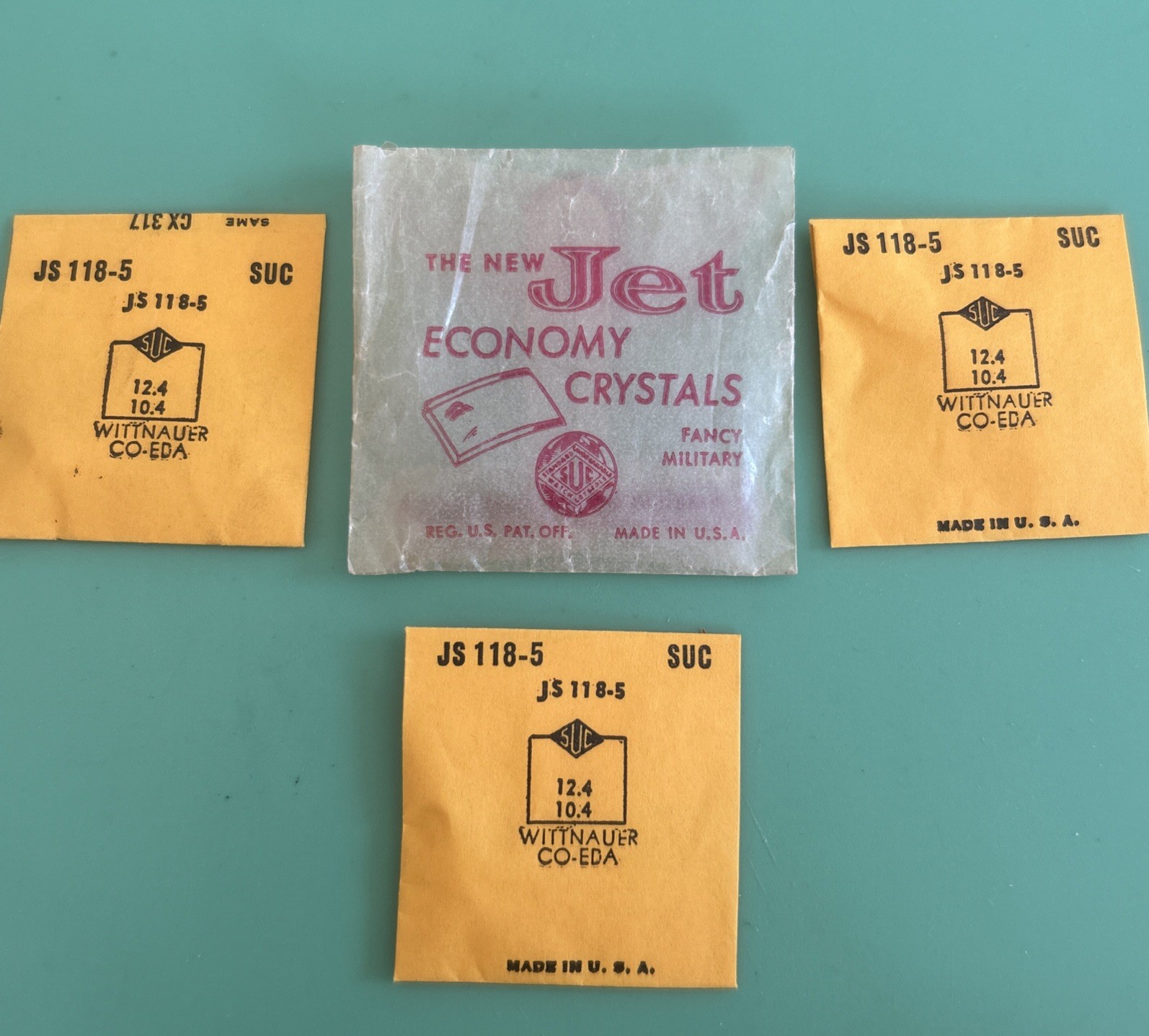 SUC – Crystal – Part JS 118-5 – 12.4×10.4mm NOS – Three Crystals One Price – NOS