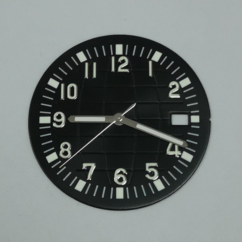 32mm black blue green purple watch dial hand luminous dial fit NH35/36 movement
