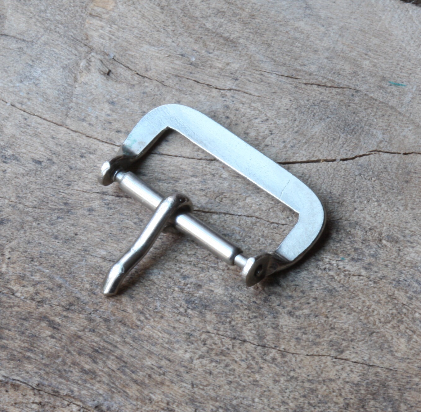 3 SOLD Early vintage watch buckle nickel steel 16mm inner opening 1940s/50s NOS