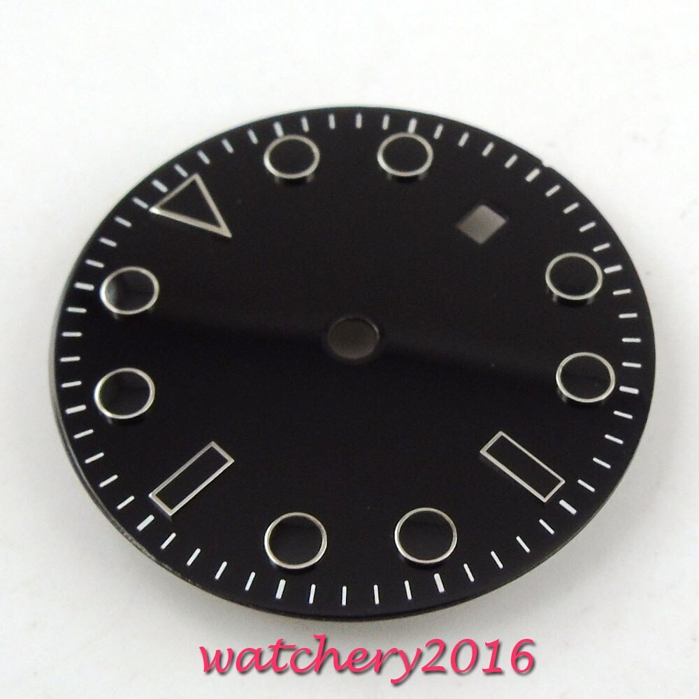 29mm black Dial Black Hands Date window fit NH35A ETA 2824 Miyota Automatic