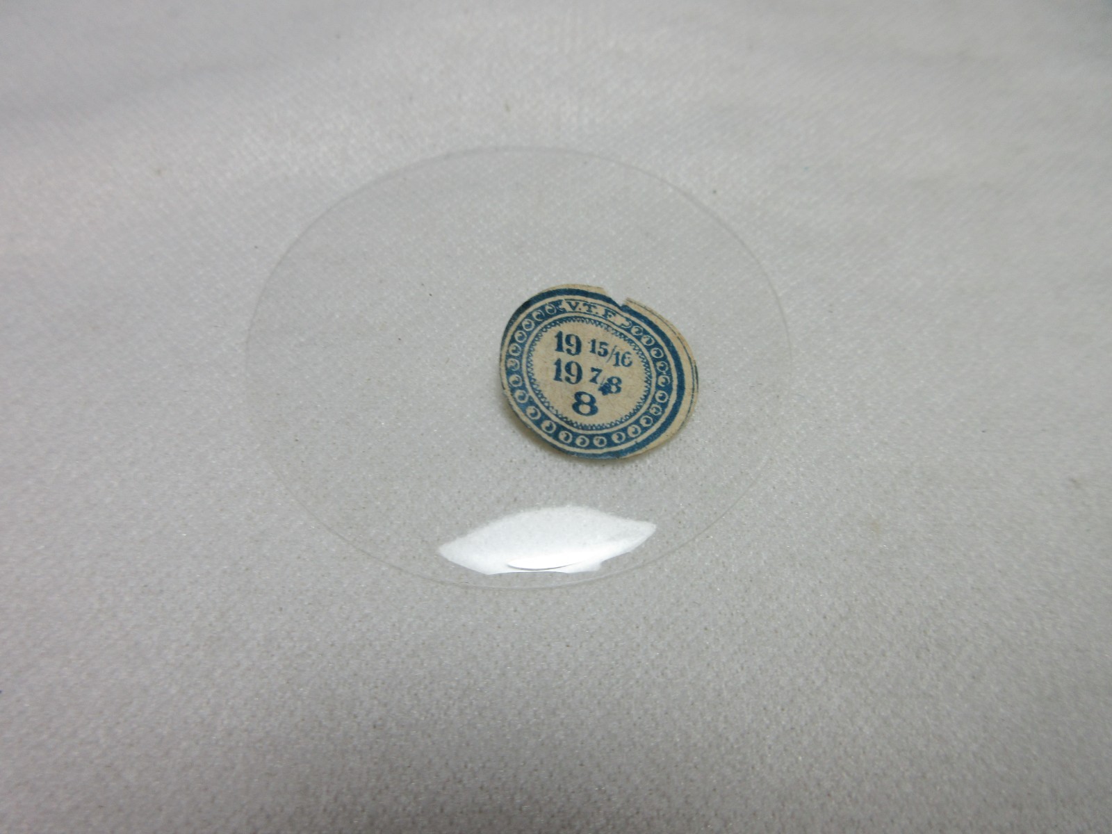 GLASS POCKET WATCH CRYSTAL WATCHMAKER SIZE 19 15/16 H 8 REPLACEMENT PART #498