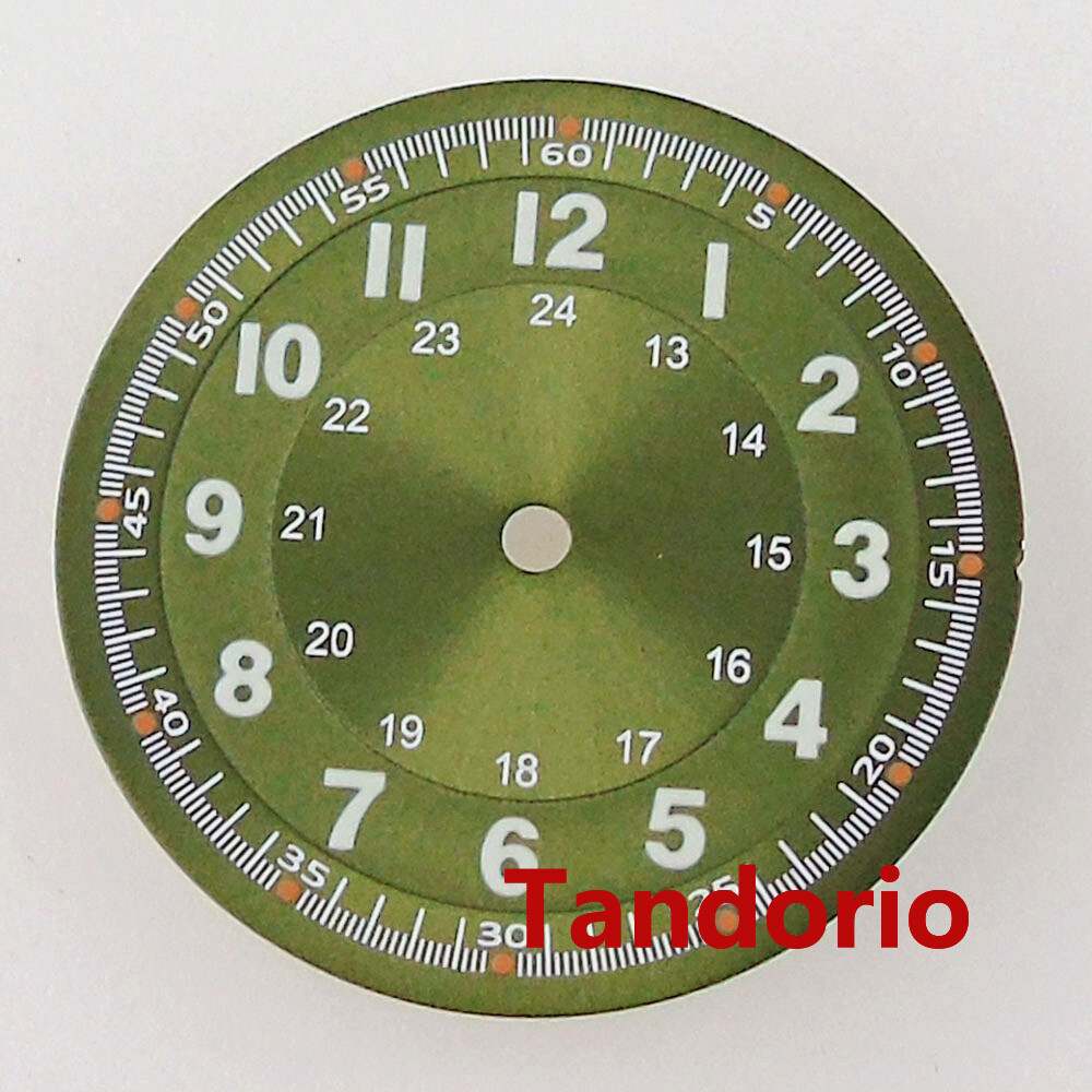 29mm Sunburst Watch Dial Face Fit NH35A NH36A Movement Arabic Numerals Mark Lume
