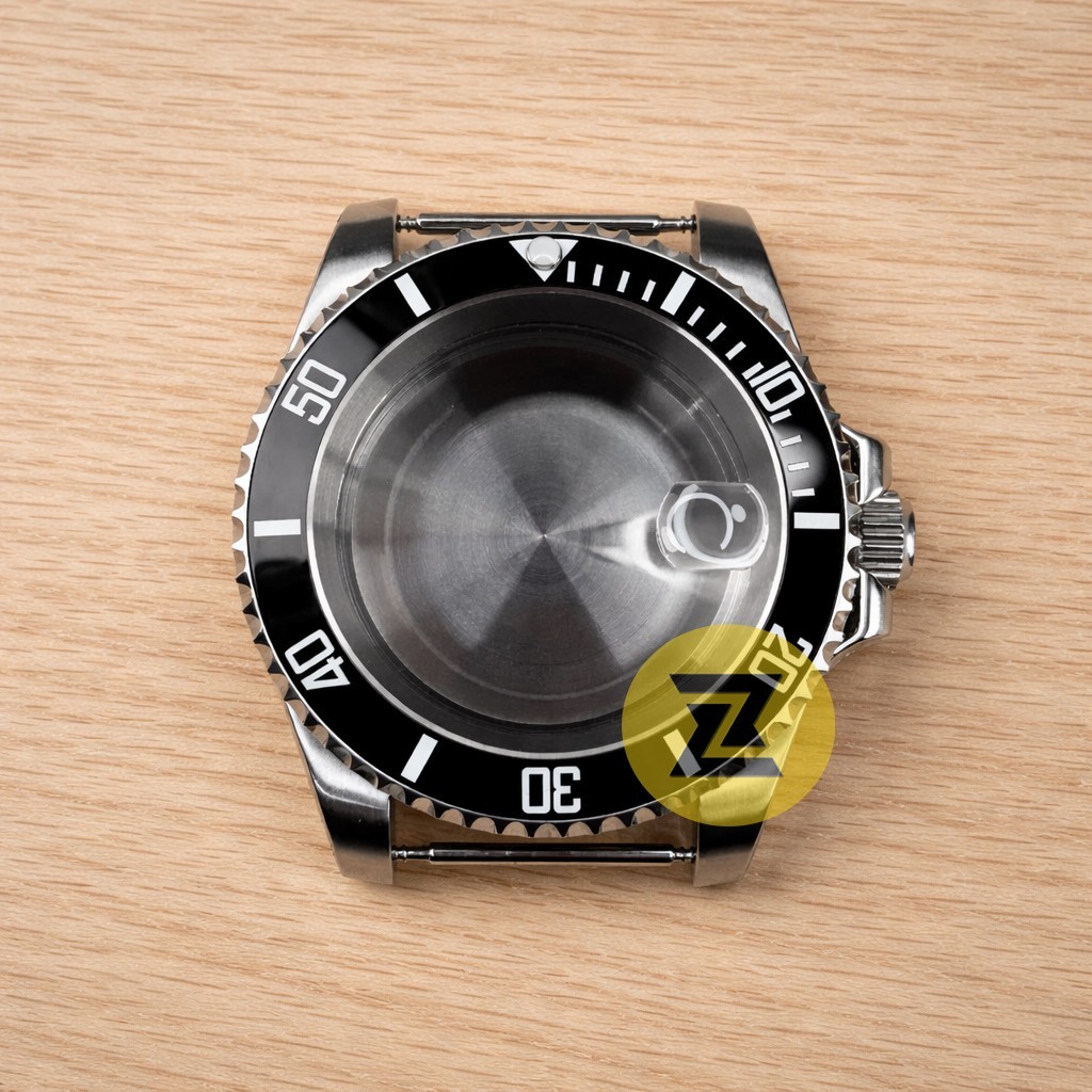 40mm Stainless Steel Diver Watch Case Black Ceramic Bezel NH35 NH36 Watch Mod