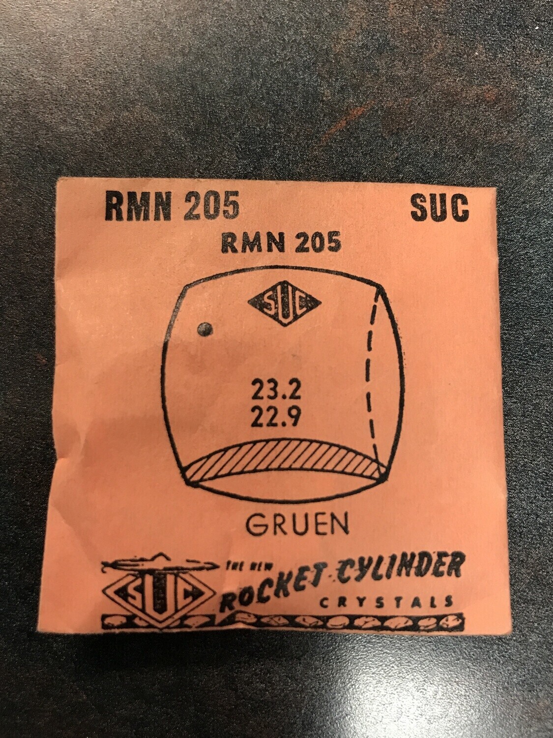 SUC Rocket Crystal RMN 205 for GRUEN – 23.2 x 22.9mm – New