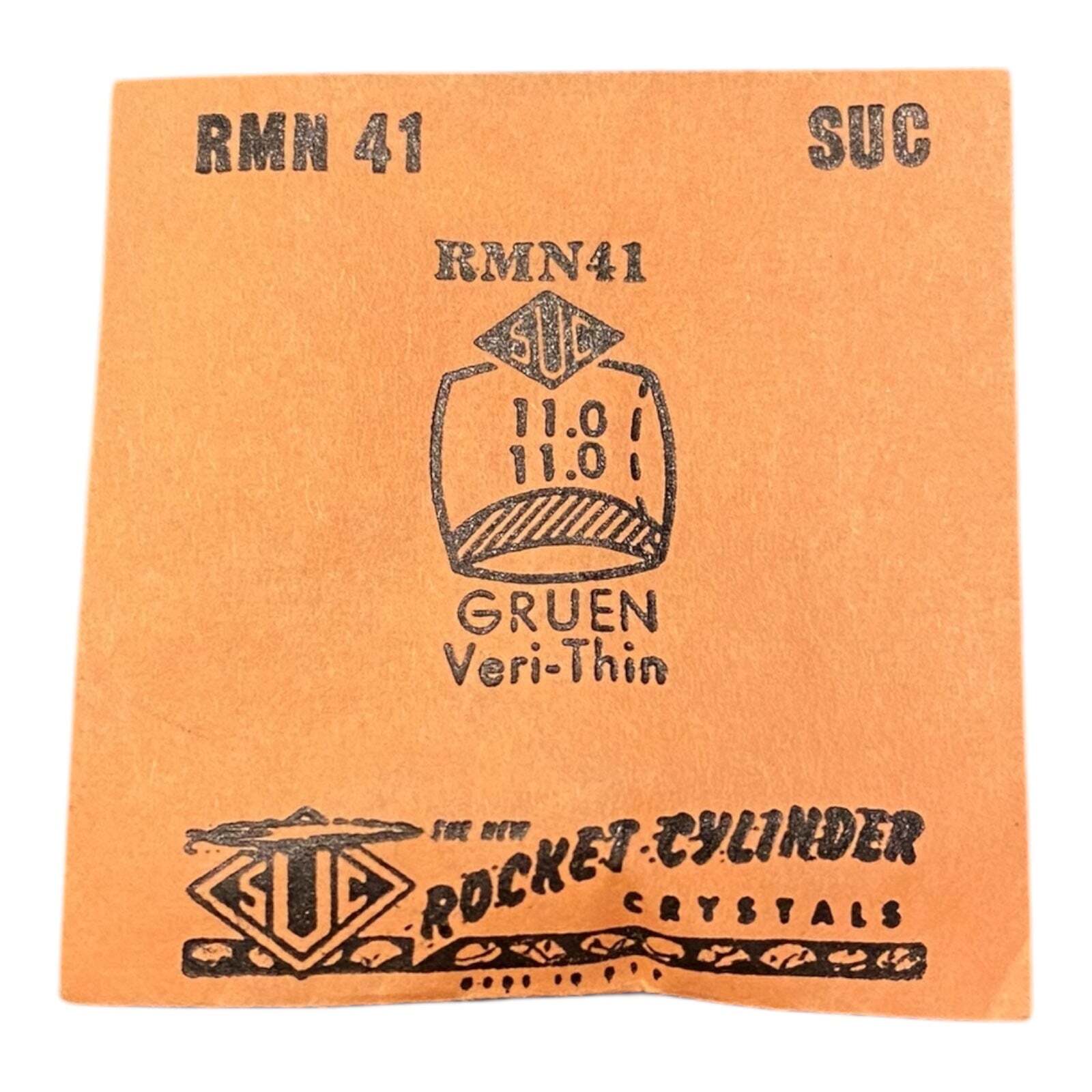 SUC RMN41 RMN 41 Watch Crystal 11.0×11.0 mm NOS Part Rocket Cylinder Gruen