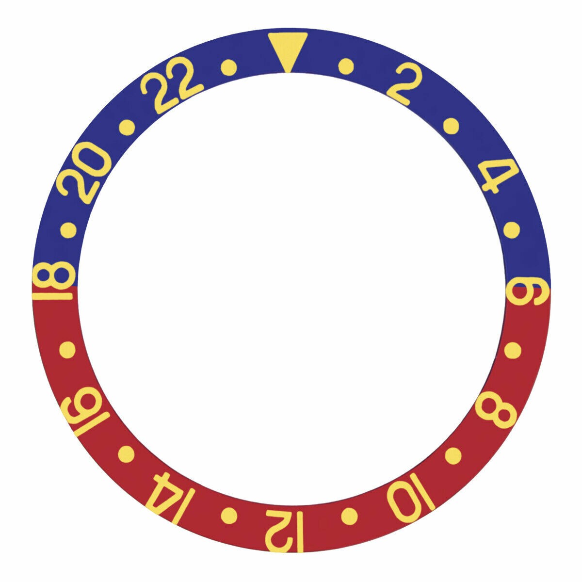 Blue Red Pepsi Replacement Bezel Insert Gold Font 37.90mm X 30mm Diver Watch