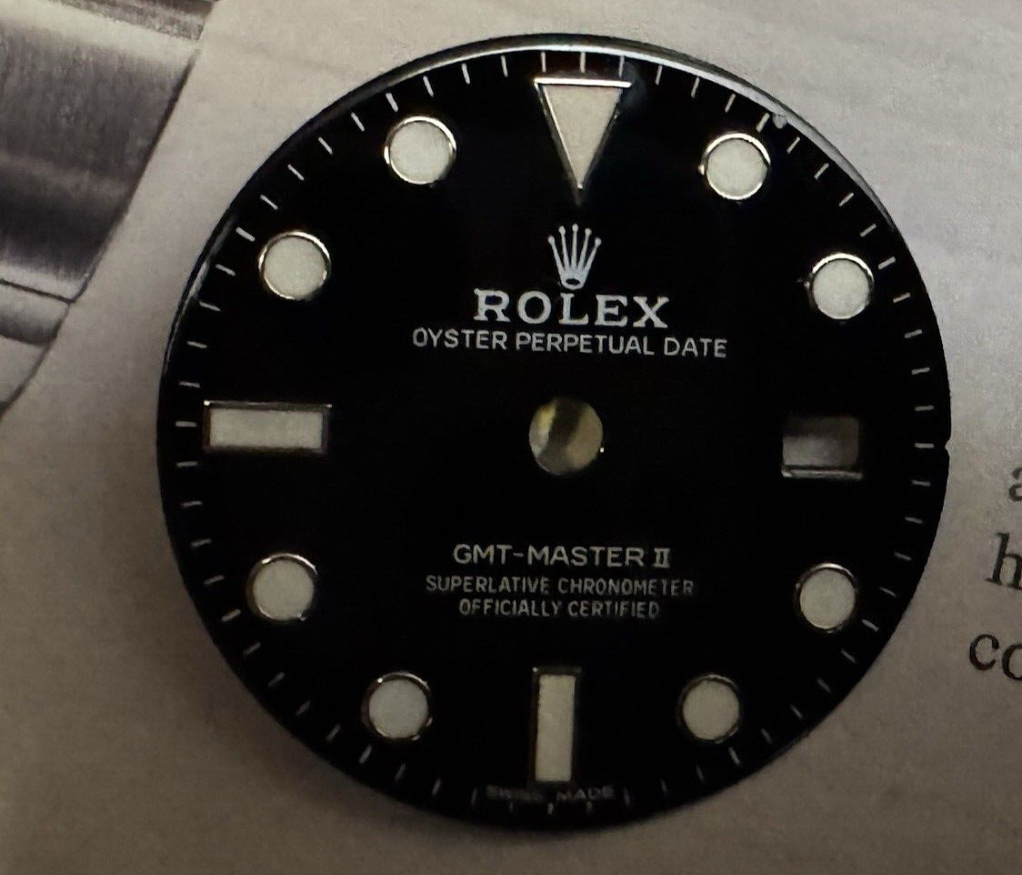 Rolex Dial Black Factory GMT II BLACK REF 126715 Steel Swiss GENUINE EXCELLENT