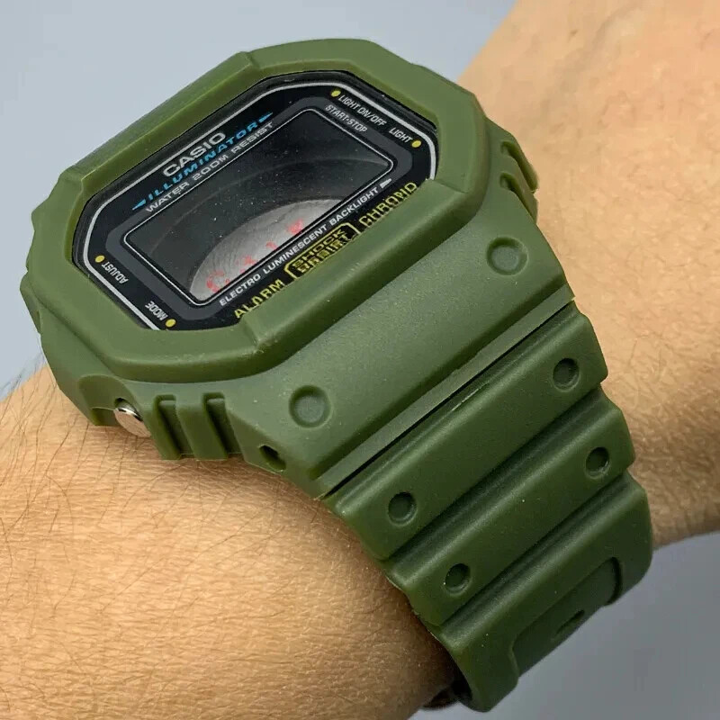 Silicone Case+Strap For Casio G-SHOCK DW5600 DW5000 Resin Waterproof Watch set