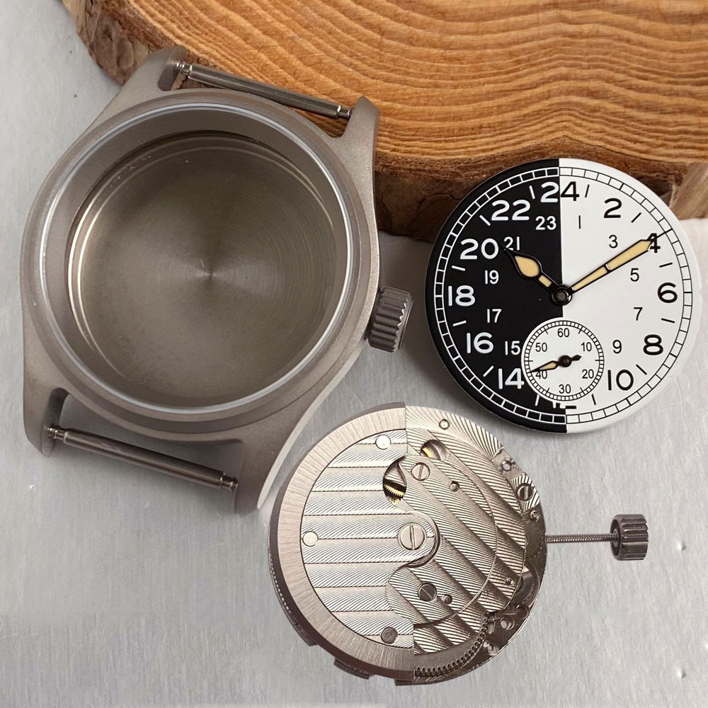Black White Watch Dial Hand Set 36mm Bronze/Steel Watch Case For Sea-gull ST1701