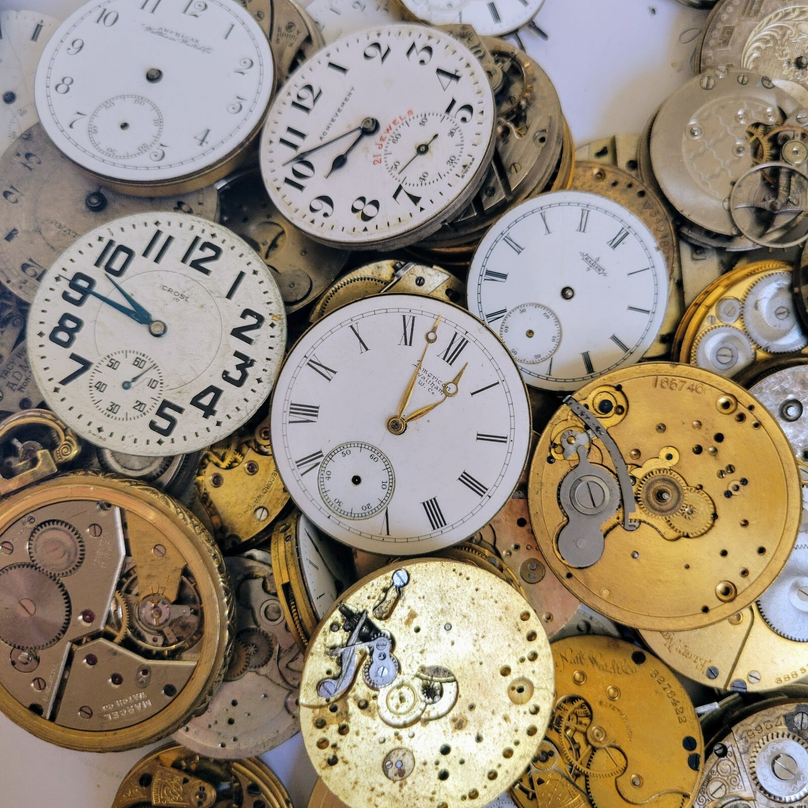 5 Pocket Watch Movement Part Lot – Various Sizes / Grades / Makers – Choose #
