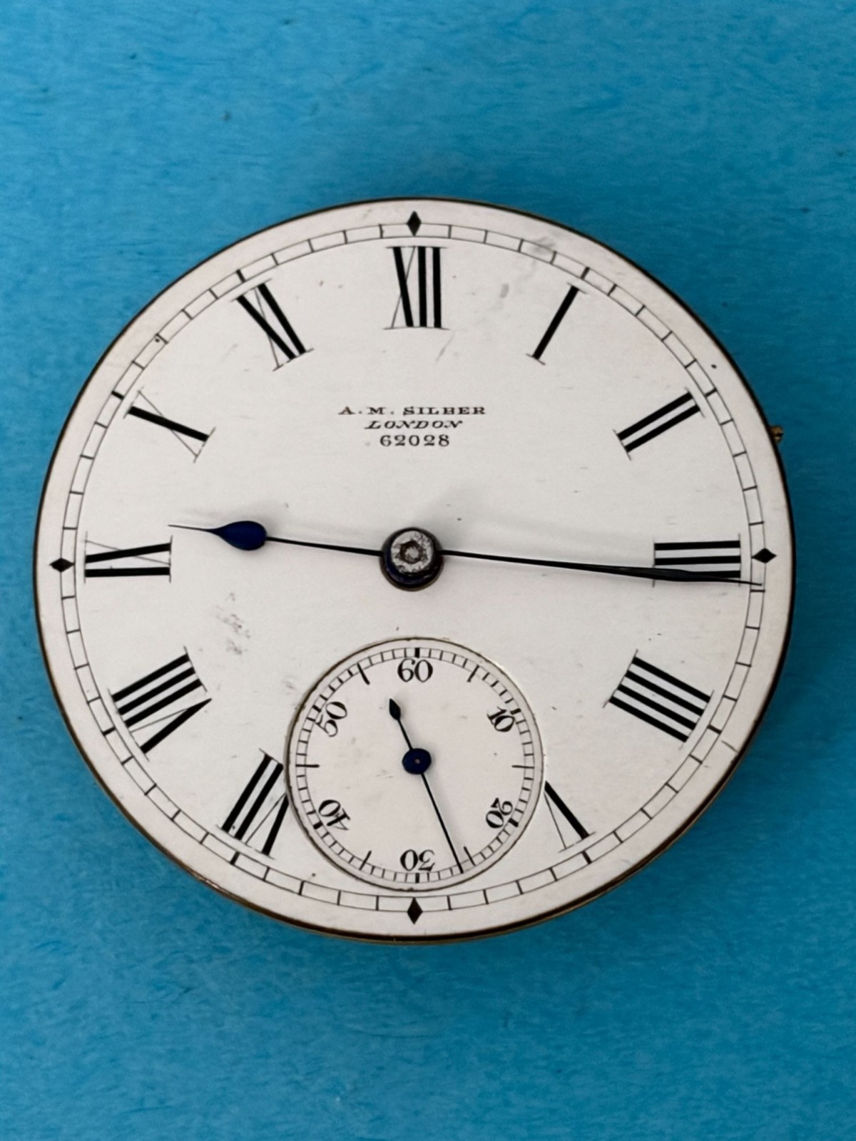 A.M. Silber London 62028 601 Pocket Watch Movement 4 parts / repair