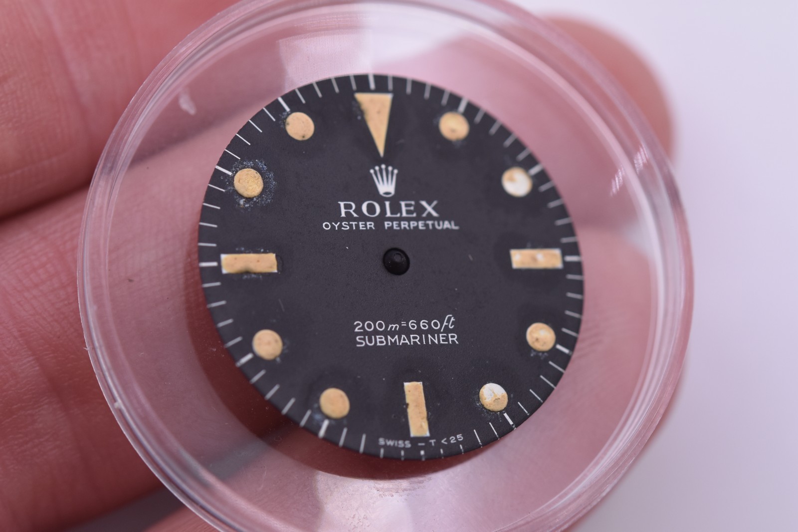 1960s Vintage Rolex Submariner Meters First Matte Black Dial Pumpkin Lume 2 Line