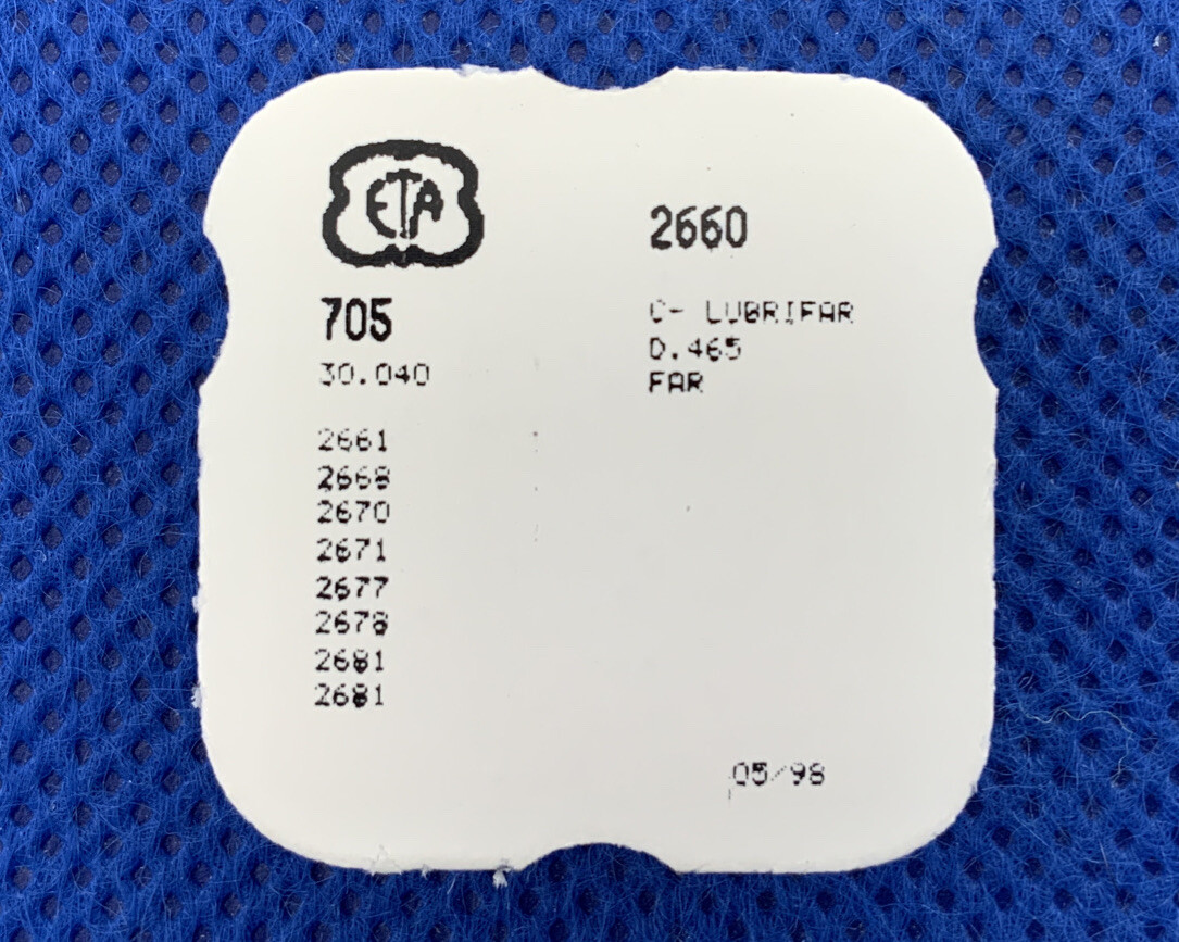 ETA 2670 2660 Part #705/1305 Escape Wheel. Sealed. NOS 6-7 L