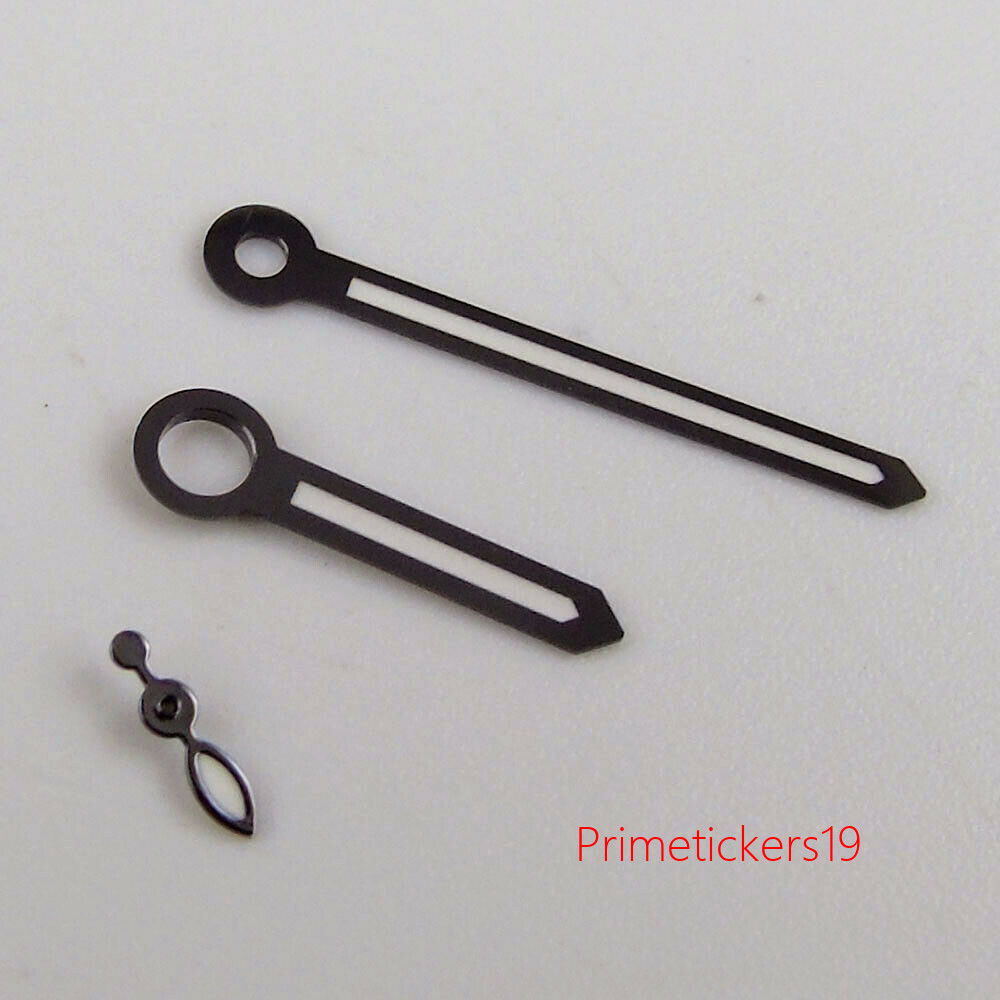 Black Edge White Hands for UNITAS ETA 6497 6498 ST 3600 Movement Watch Hands
