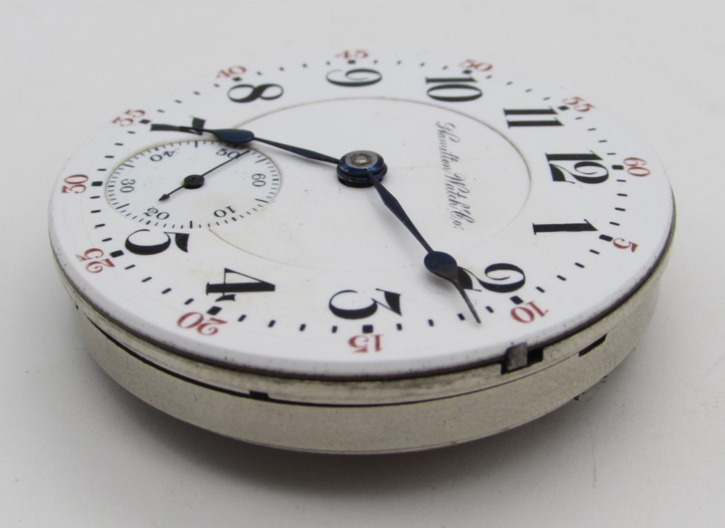 1905 Hamilton Grade 940 Model 1 Railroad Grade 21j Pocket Watch Movement Running