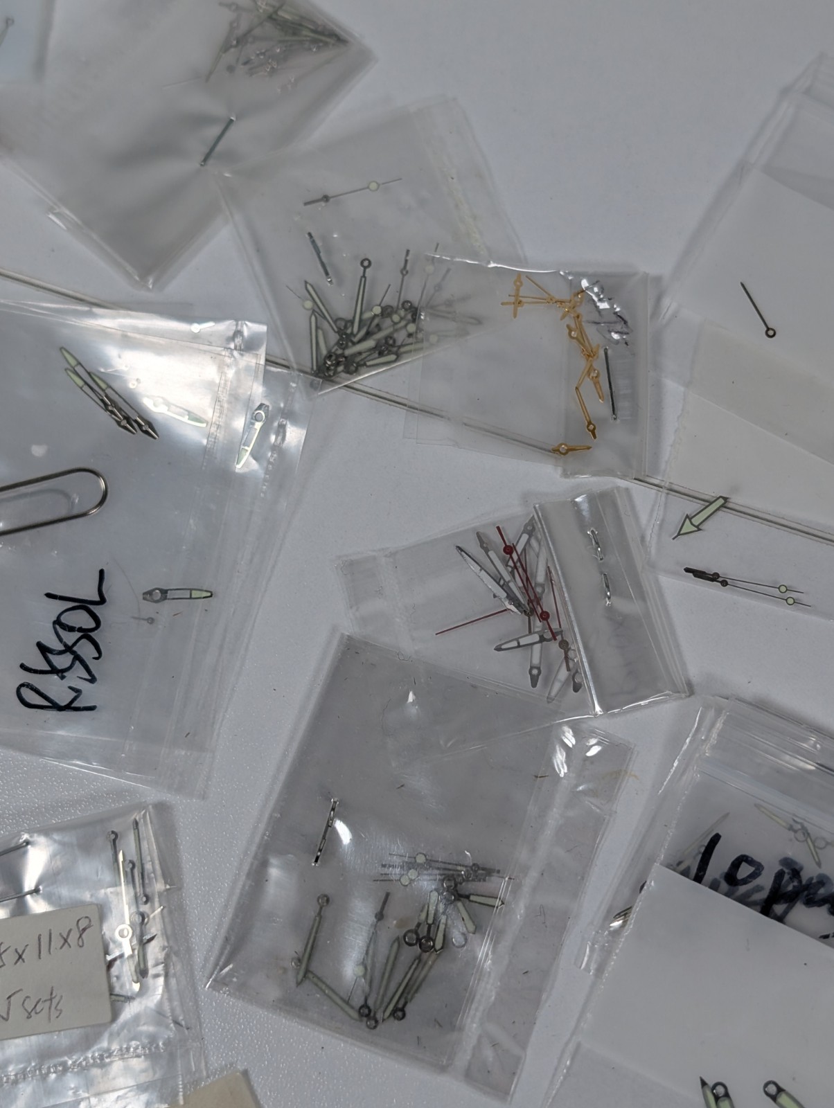 Lot Of Watch Hands Lumed Watchmaker Parts Assorted Estate Lot NOS