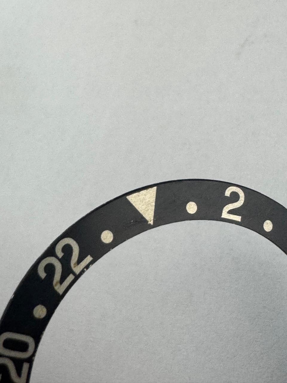 ROLEX GMT 1675/16750 ALL BLACK BEZEL INSERT 100% GENUINE #I601 BOX7