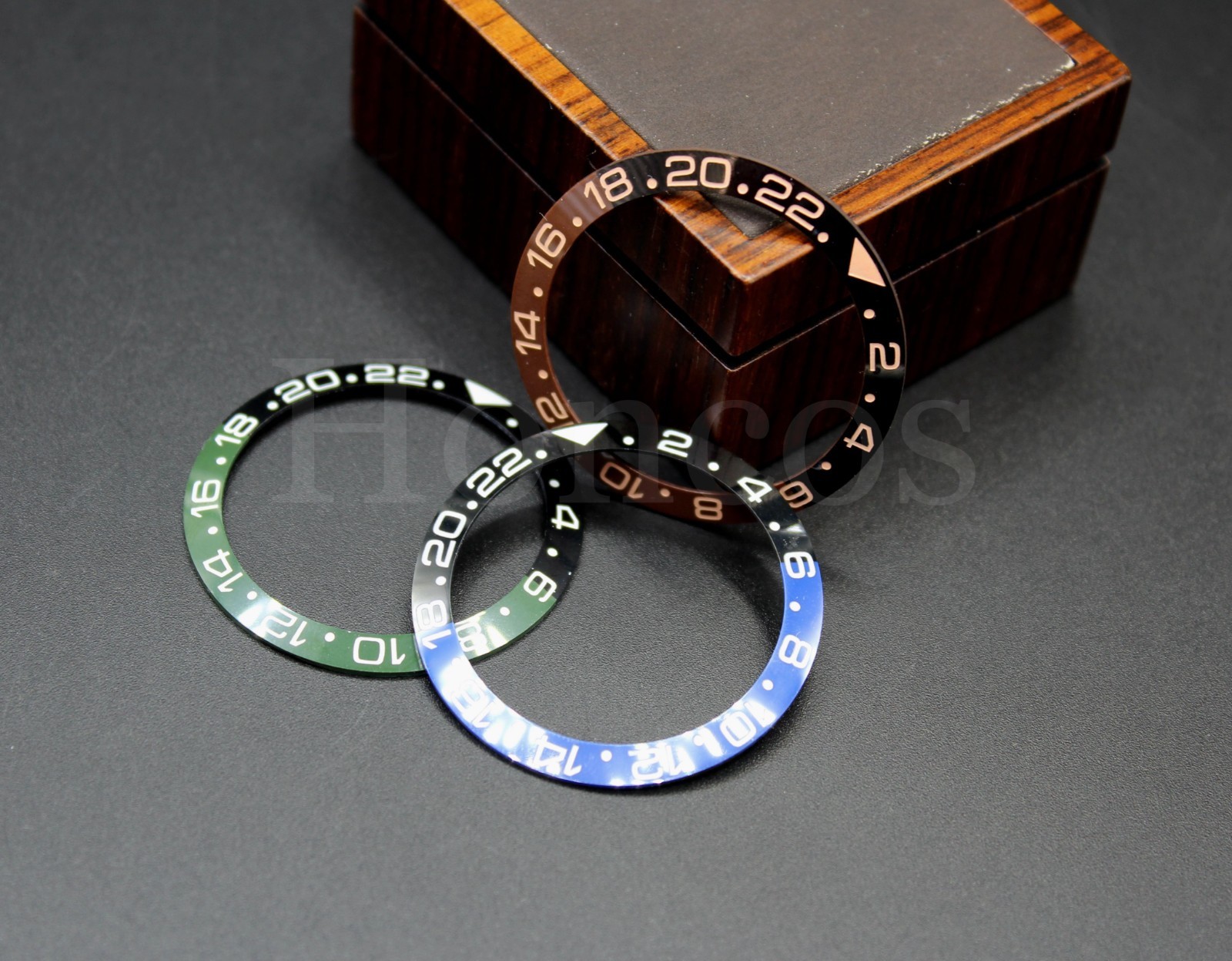 38mm Black Blue White Ceramic GMT Watch Bezel Insert for 40mm Sub SKX 007