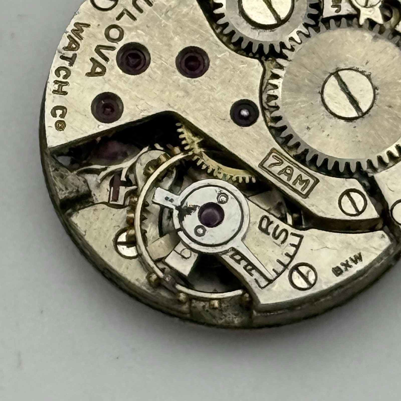 Bulova 7AM Watch Movement Ladies Manual Wind Vintage Swiss Parts Repair 17.4mm