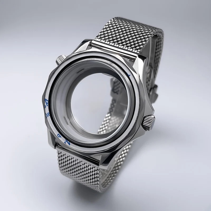 41mm Seamaster 300 Mod Kit Solid Steel Case Mesh Strap 31mm Dial NH35 NH36 Parts