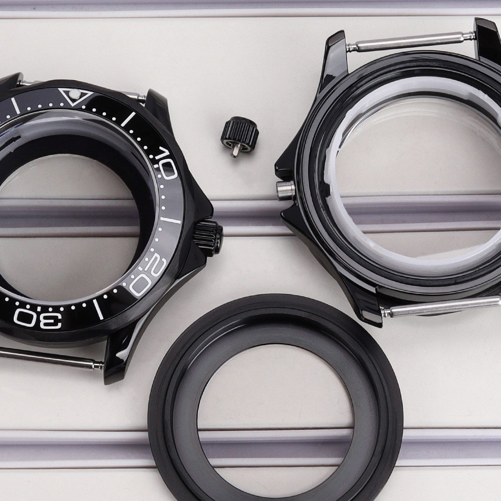 Black 41mm Watch Case For Seiko NH34 NH35 NH36 For Heritage Models Repair Parts