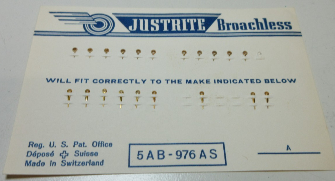 LOT JUSTRITE WATCH HANDS 5AB 976AS WATCHMAKER REPLACEMENT PARTS #228