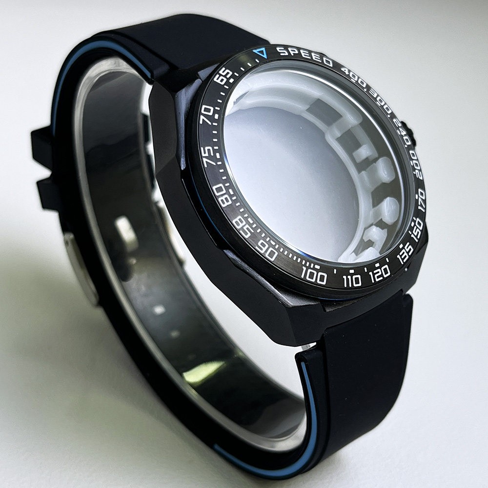 42mm Black Stainless Watch Case Mineral Glass for Vk63 Vk67 Movement Watch Parts