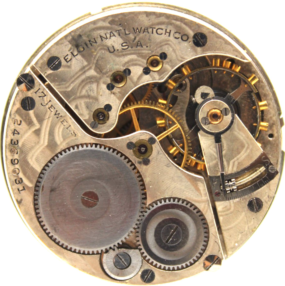 1922 ELGIN POCKET WATCH MOVEMENT 24369031 GRADE: 387 16s 17j (BB)