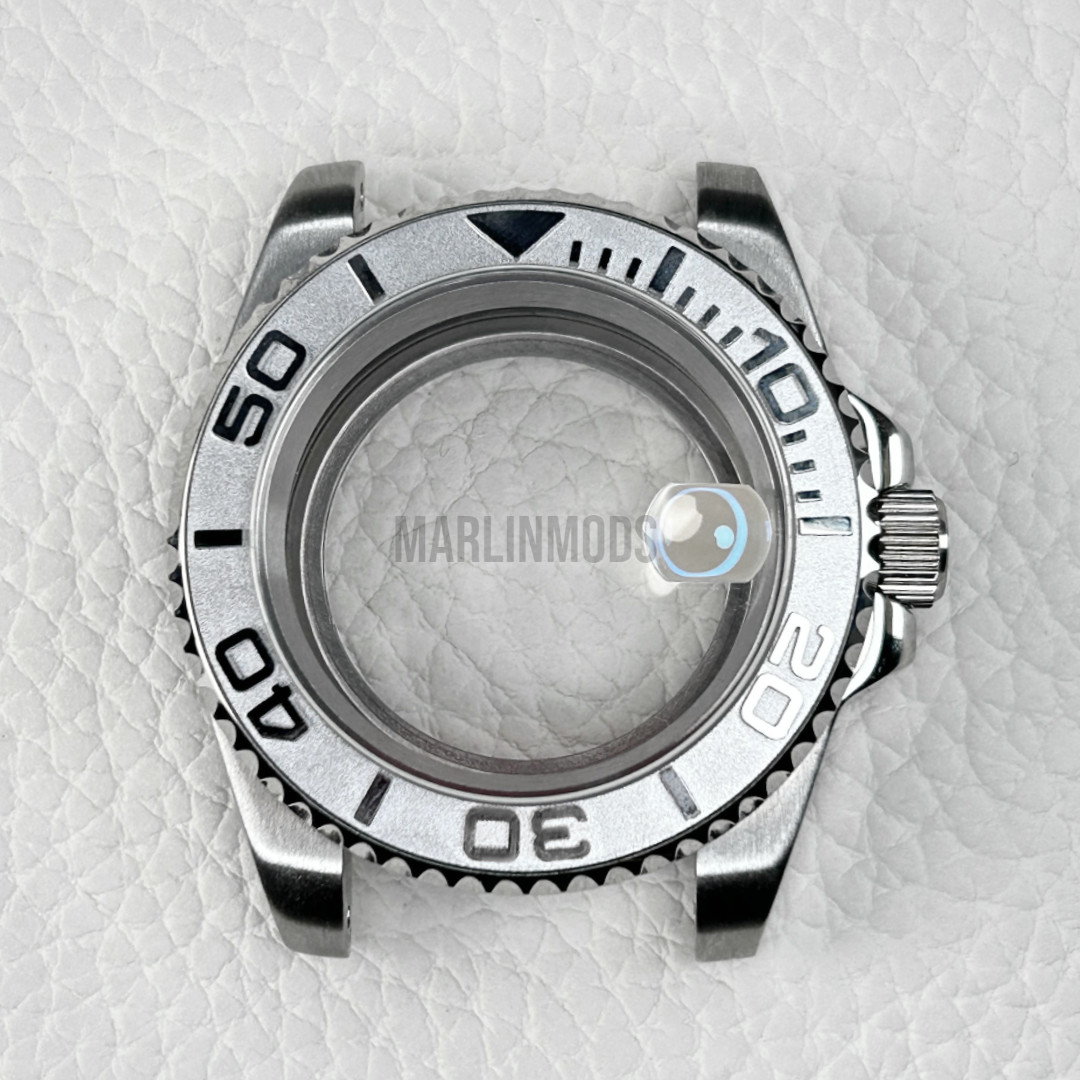 40mm Steel Silver Gray Ceramic Bezel 10Atm Mod Watch Case for Nh34 Nh35 Nh36