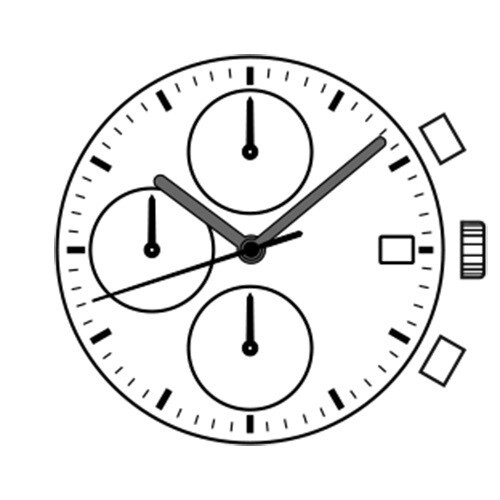 For Genuine Japan SII VD57C Quartz Watch Movement 3 Eyes 6.9.12, Date at 3