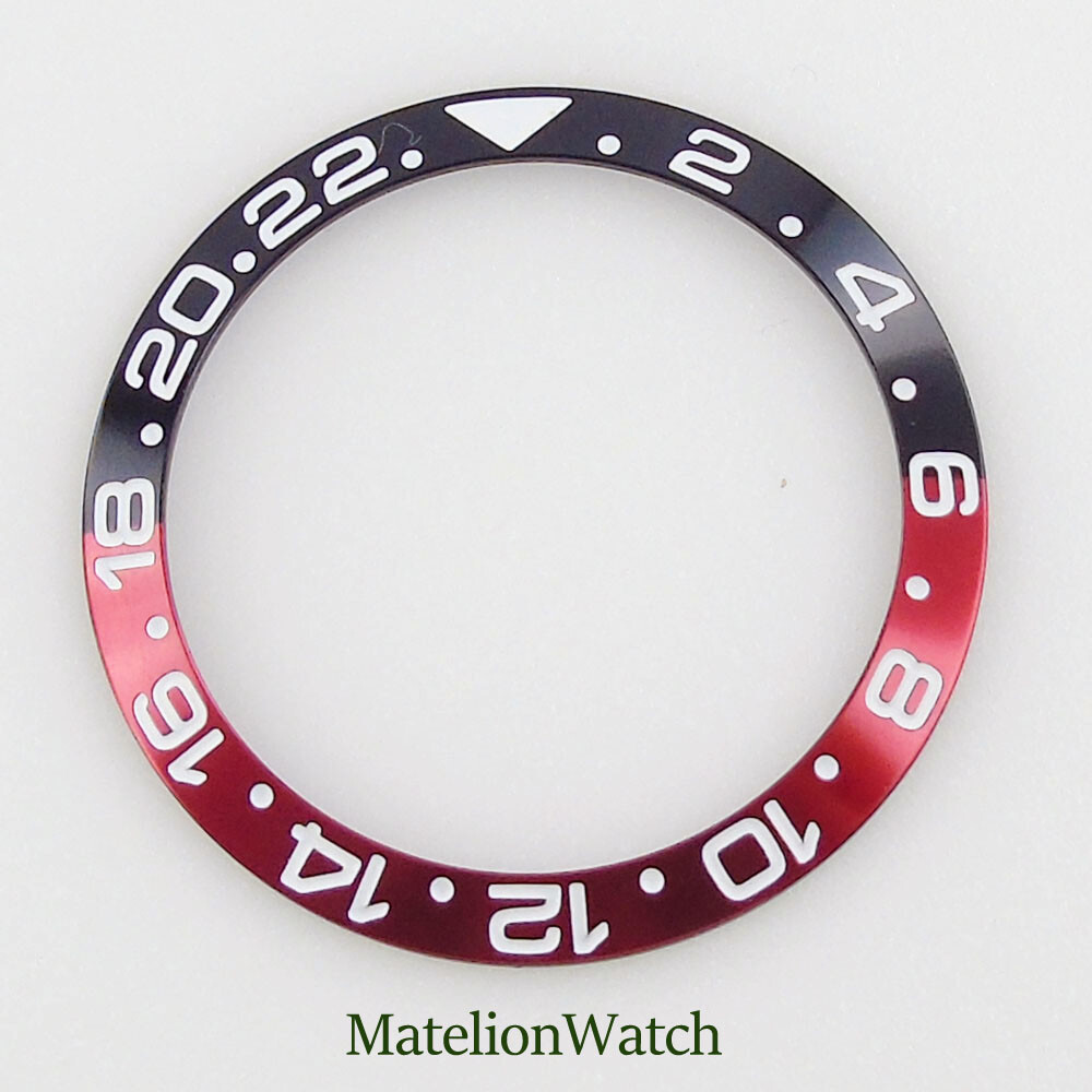 38mm Aluminum Alloy Bezel Insert Sloped Watch Ring Fit 40mm SUB GMT Men’s Watch