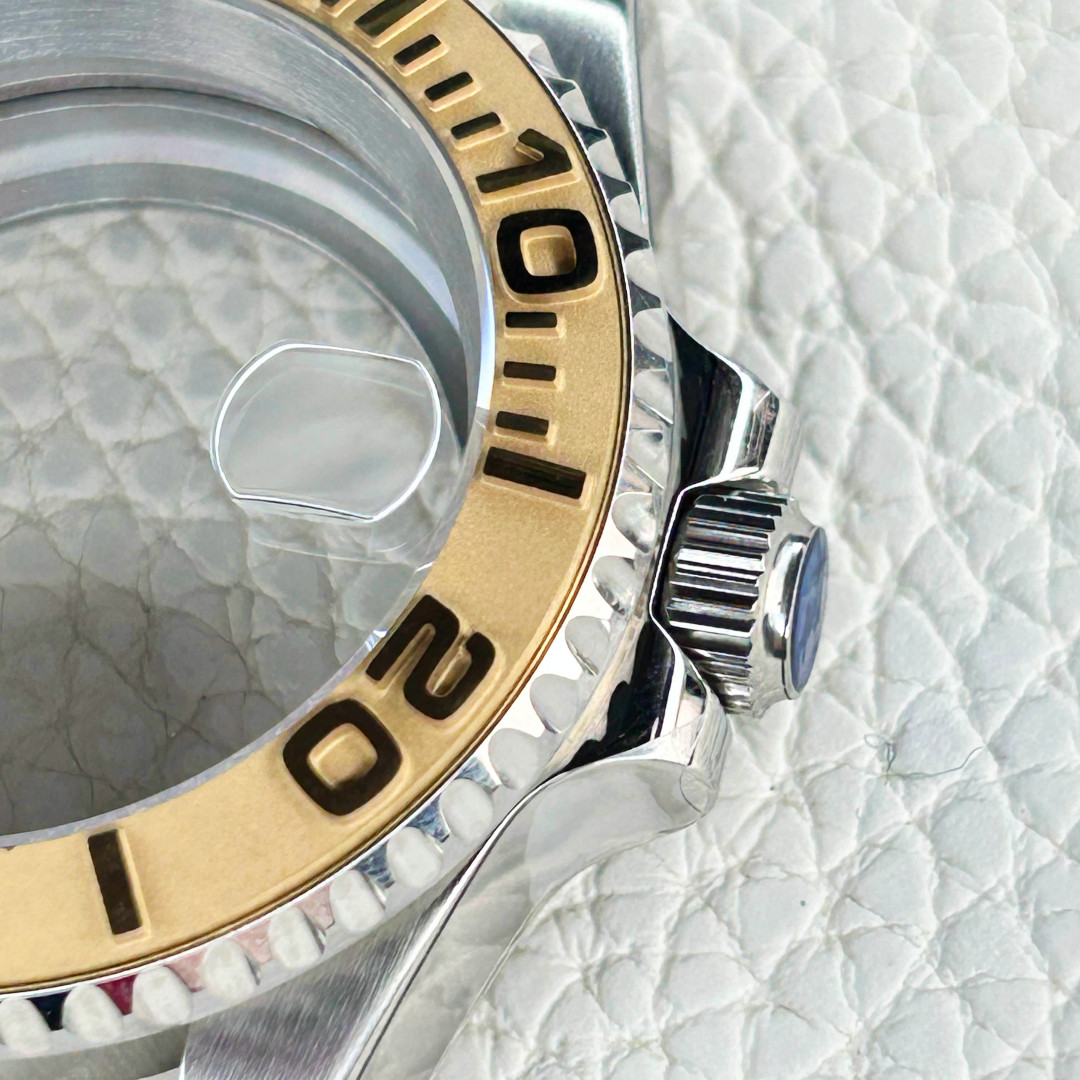 Watch Case 40mm Set Gold Ceramic Bezel For NH34 NH35 NH36 Steel Silver 20ATM Mod