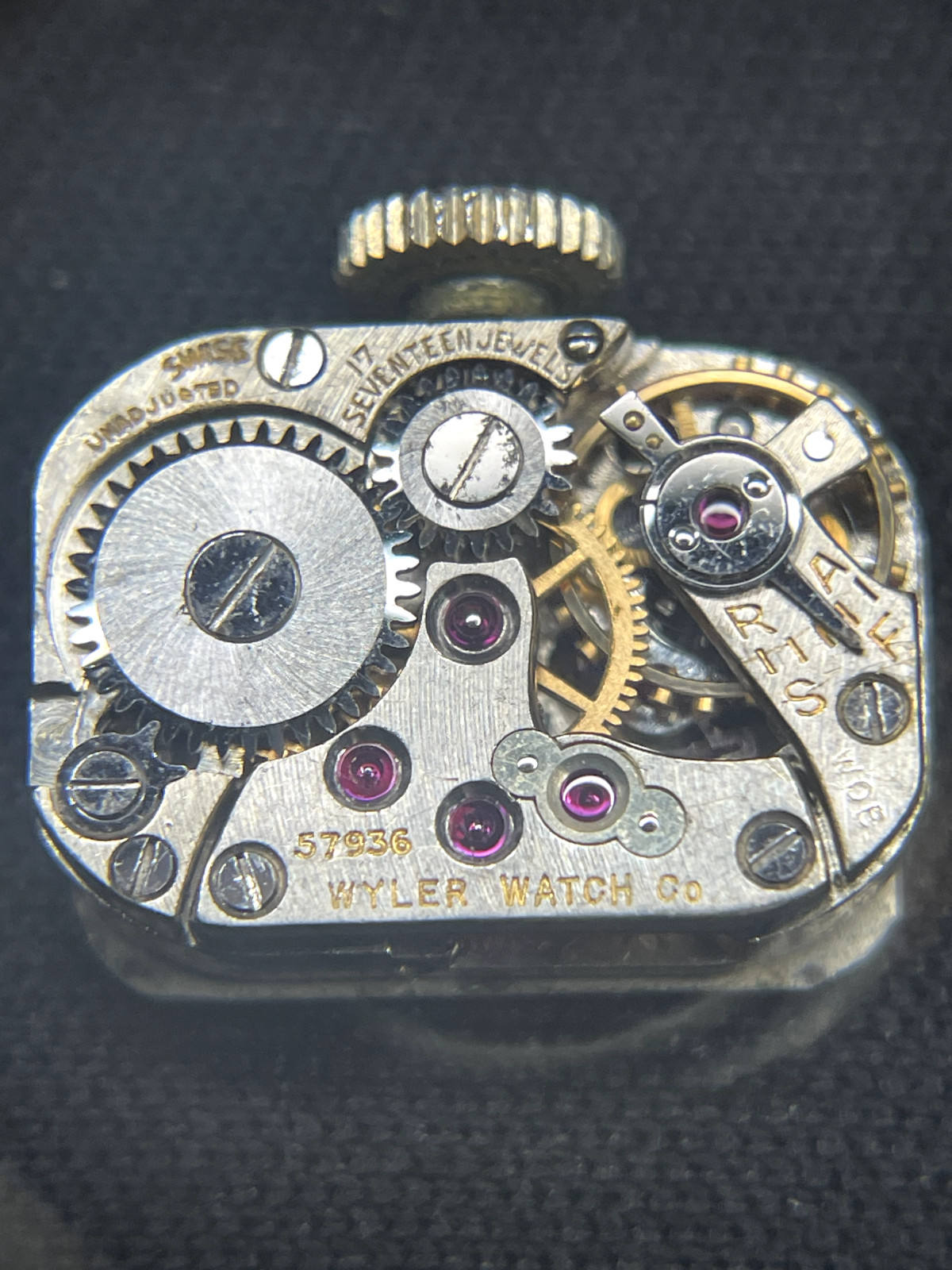 Vintage Mechanical Wyler Watch Movement for parts or repair