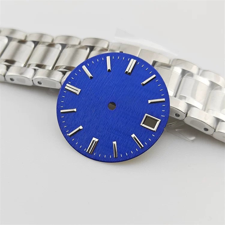 28.5mm Blue White Black Watch Dial No Luminous for Nh35 Nh36 Movement