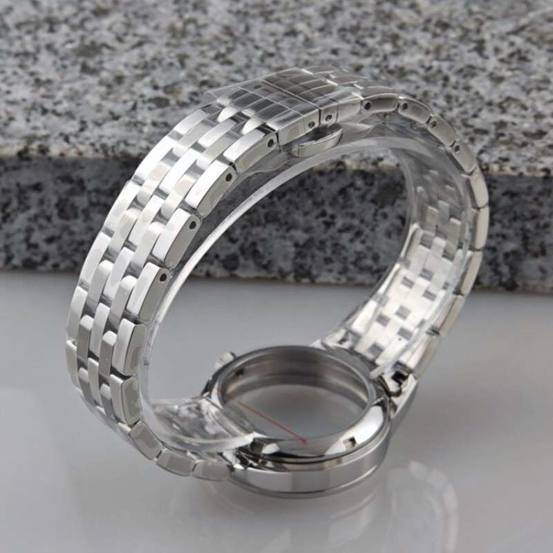33MM Ladies Mod Stainless Steel Watch Case + Watch Band Fits NH35 NH36 NH38 5ATM