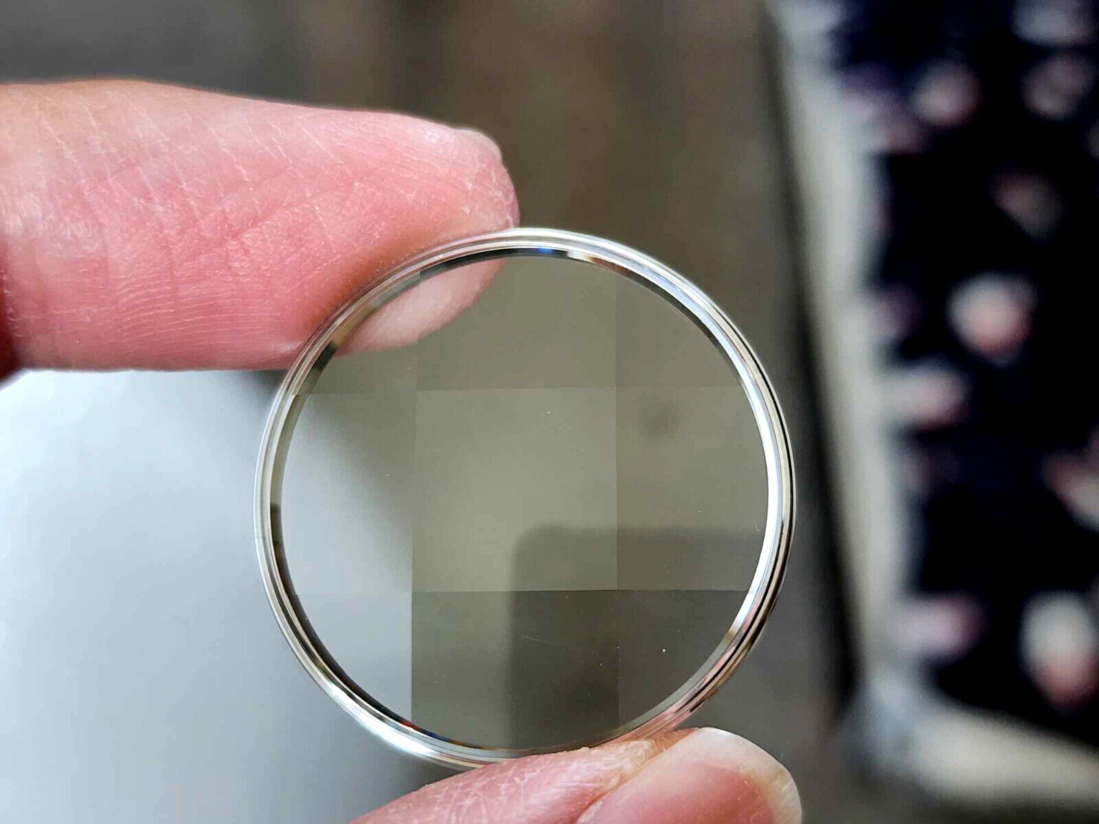 Citizen Seiko 31mm Faceted Plexiglass Crystal With Chrome Tension Ring.