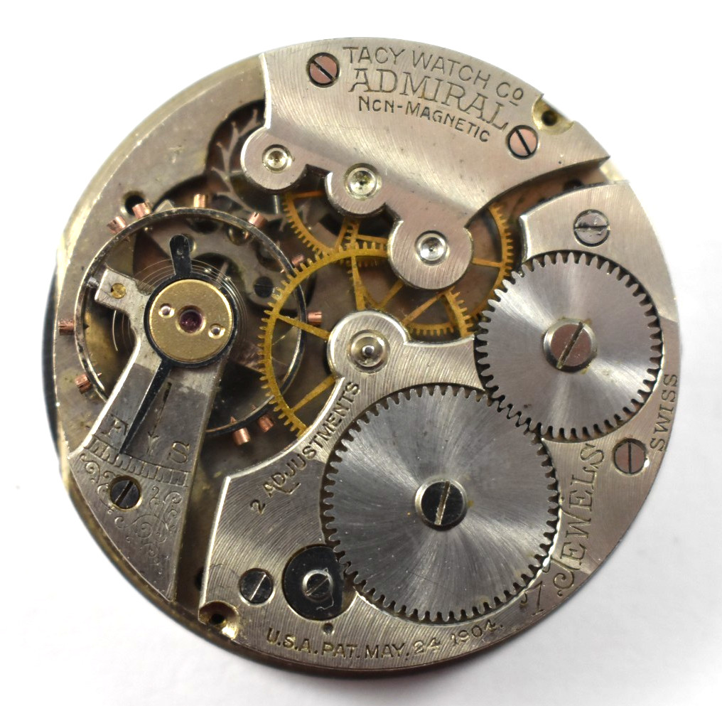Vintage Swiss Made Admiral 16s 7J Hunting Pocket Watch Movement lot.ed