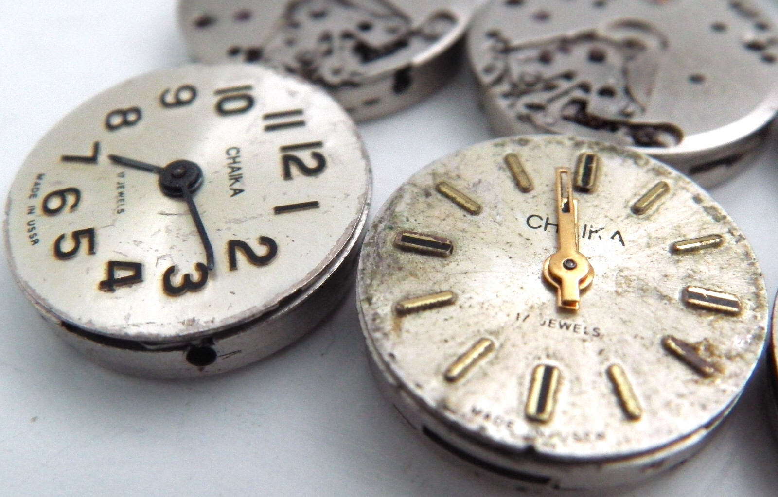 9 Chaika Watch Movements. 16mm USSR Soviet Mechanisms. Steampunk Parts, Dials
