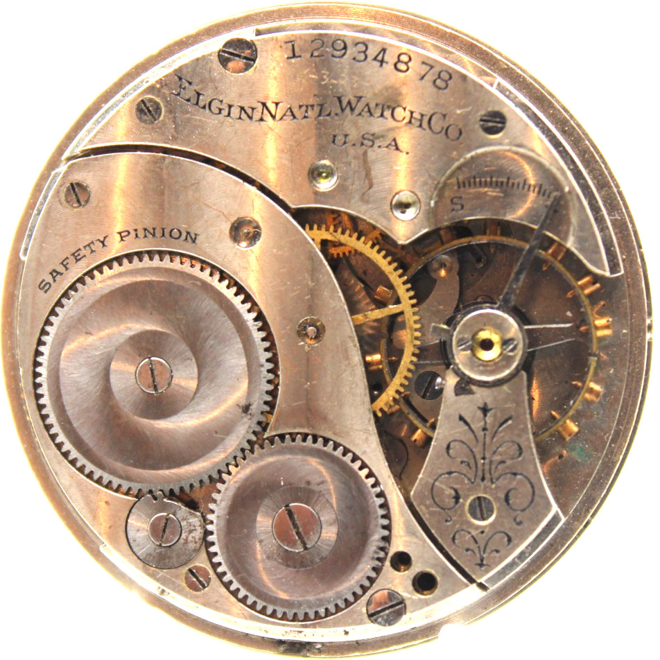 1908 ELGIN POCKET WATCH MOVEMENT 12934878 GRADE: 356 14s 7j (KJ)