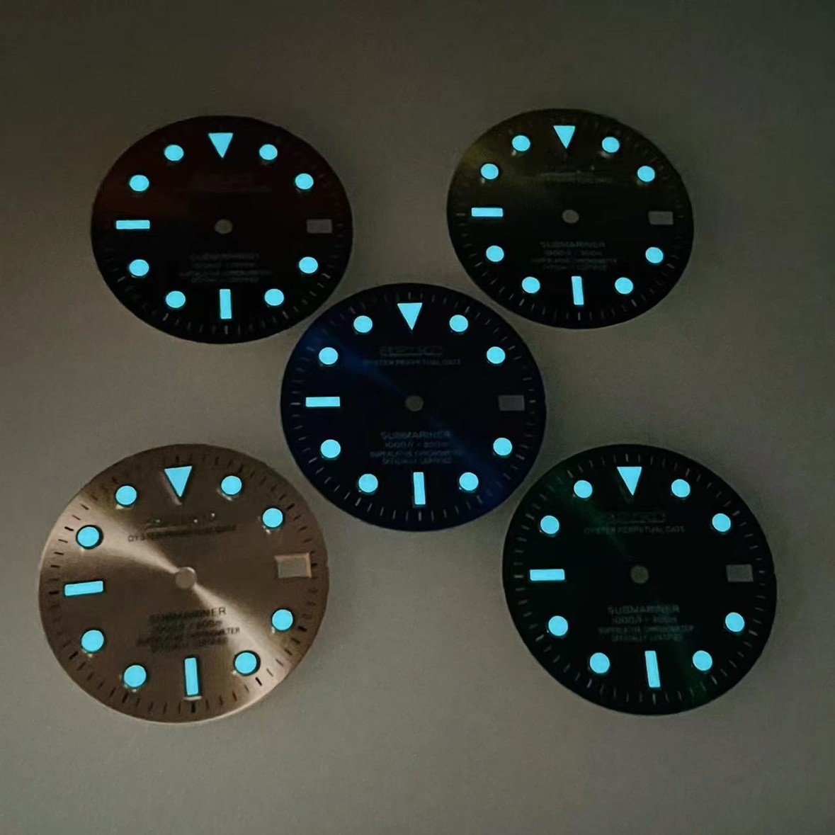 28.5MM Gradient color Watch Dial Ice Blue Luminous for NH35 NH36 Movement