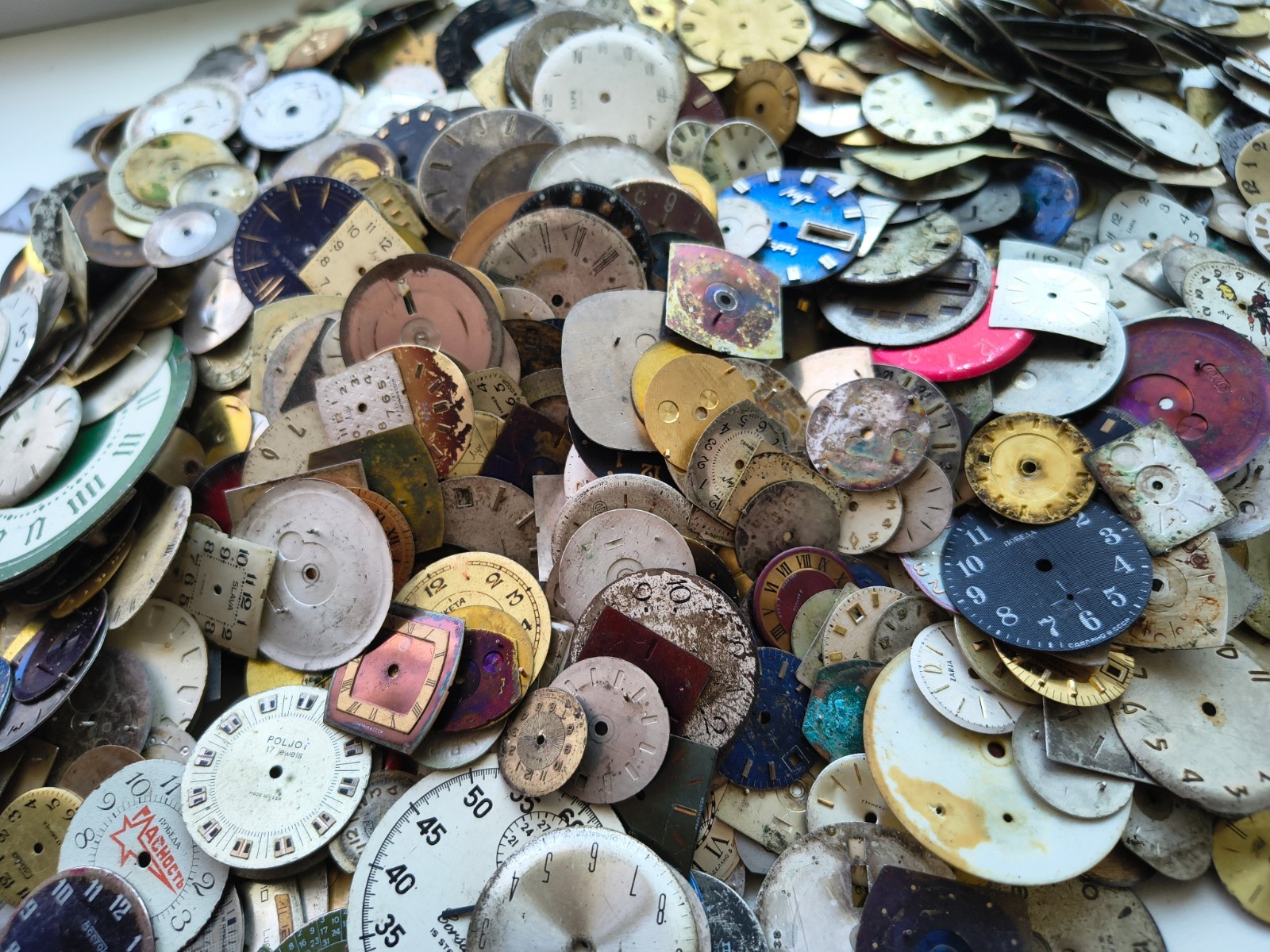 100pc Vintage Watch Dials Lot Mixed Men Women Steampunk Art Craft Repair Parts
