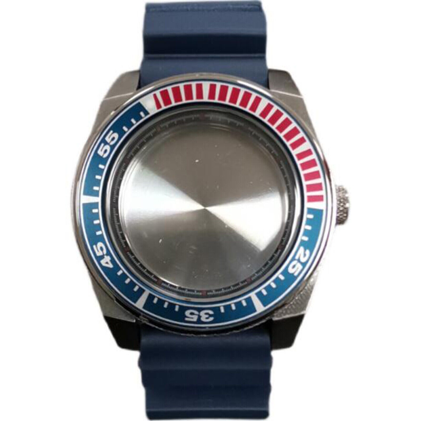 361 Steel Watch Case Buckle Dark Blue Strap 42.5mm for NH35/NH36 Movement