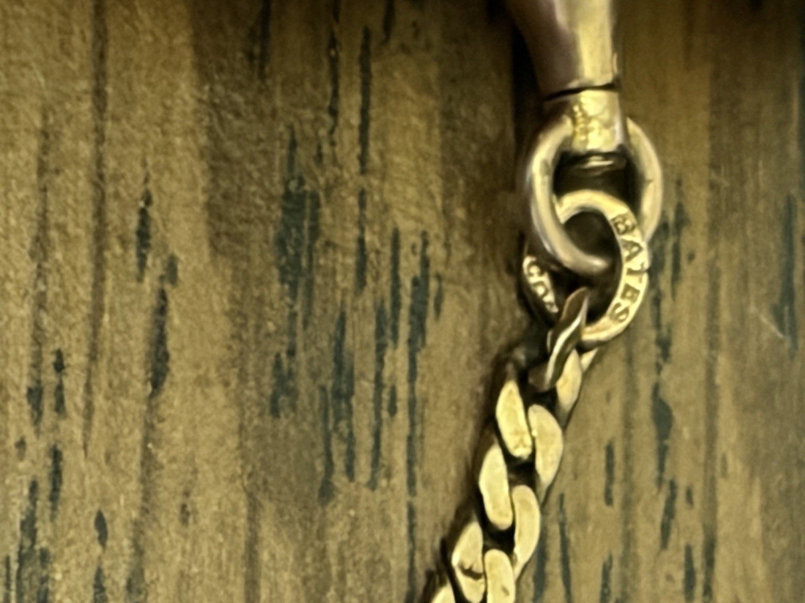 Vintage Bates & Bacon Gold Tone (Gold Filled?) Pocket Watch Chain Signed 13”
