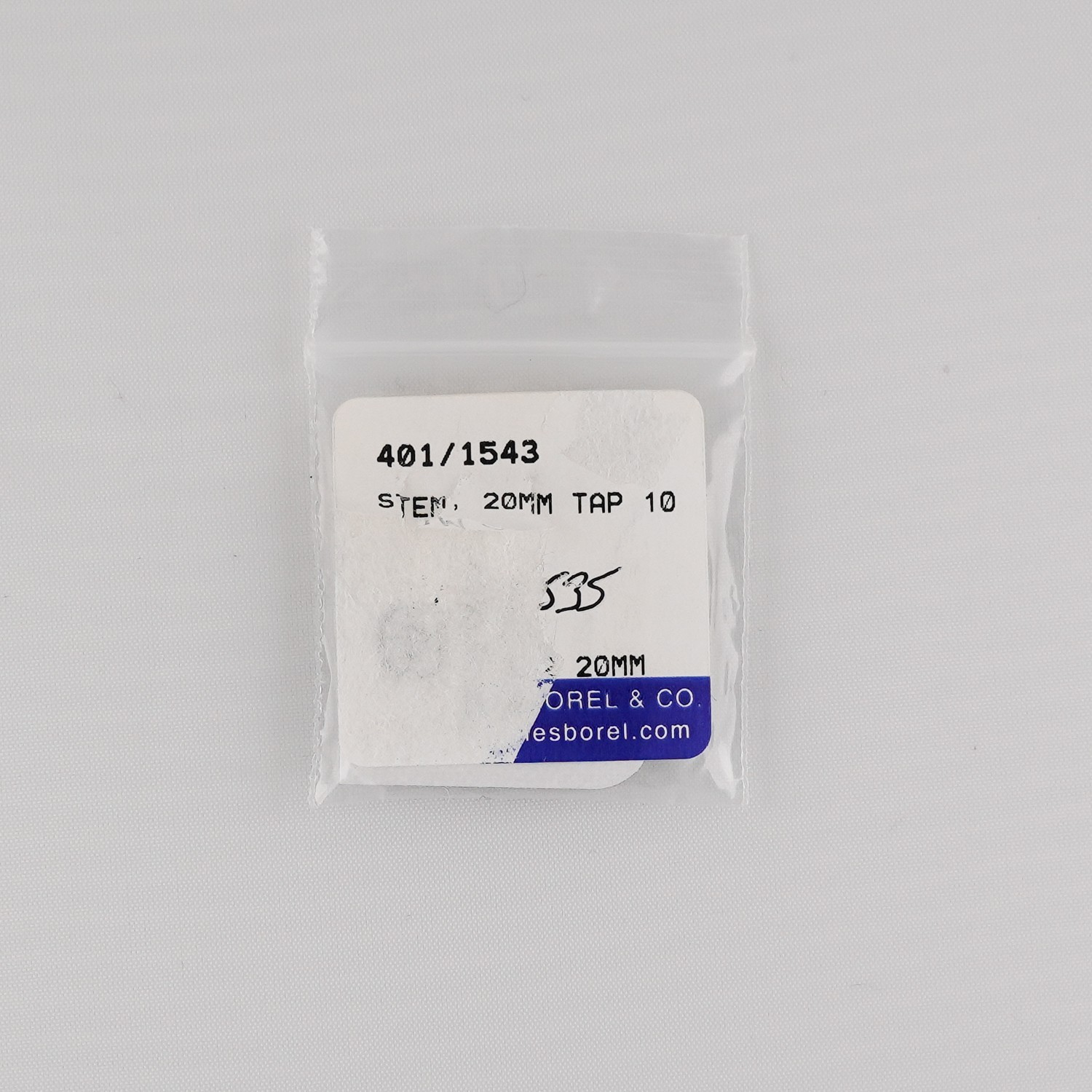 Jules Borel 401/1543 Watch Winding Stem 20mm Tap 10 NOS