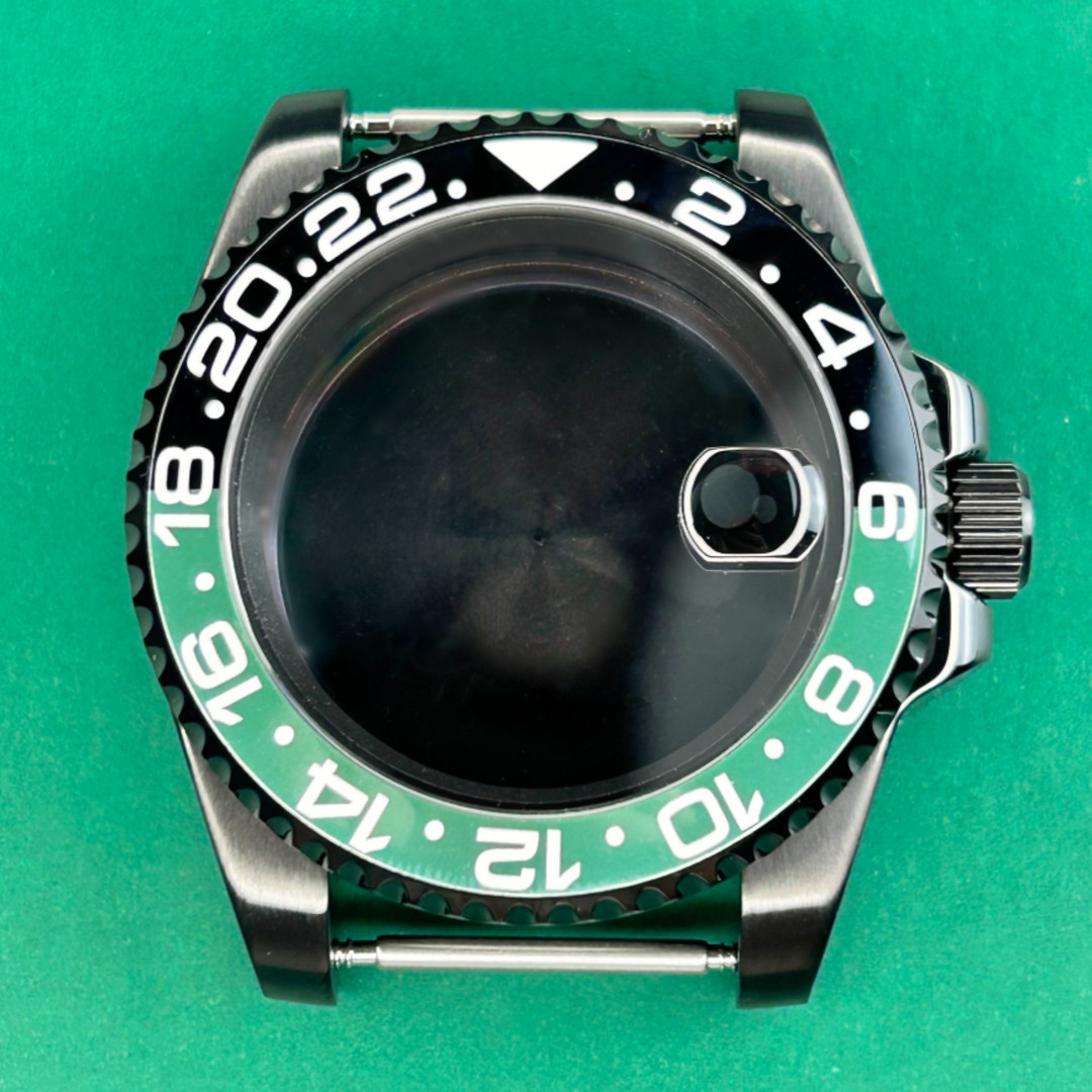 Fit NH35 NH36 40mm Black PVD Ceramic Bezel Sapphire Mod Parts 10ATM Watch Case