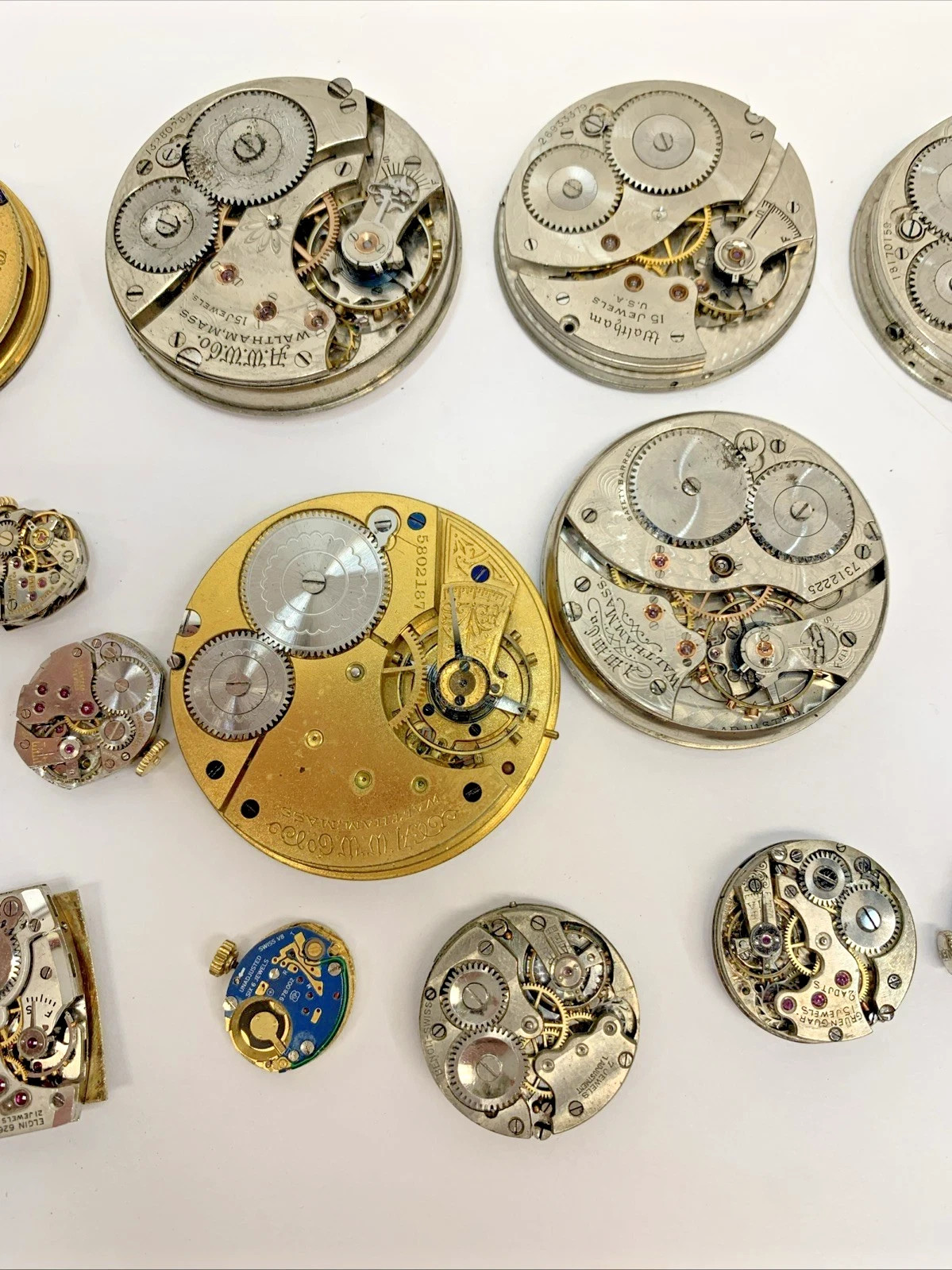 PARTS AS IS Watch Lot Pocket Watches Movements Waltham Elgin Lord
