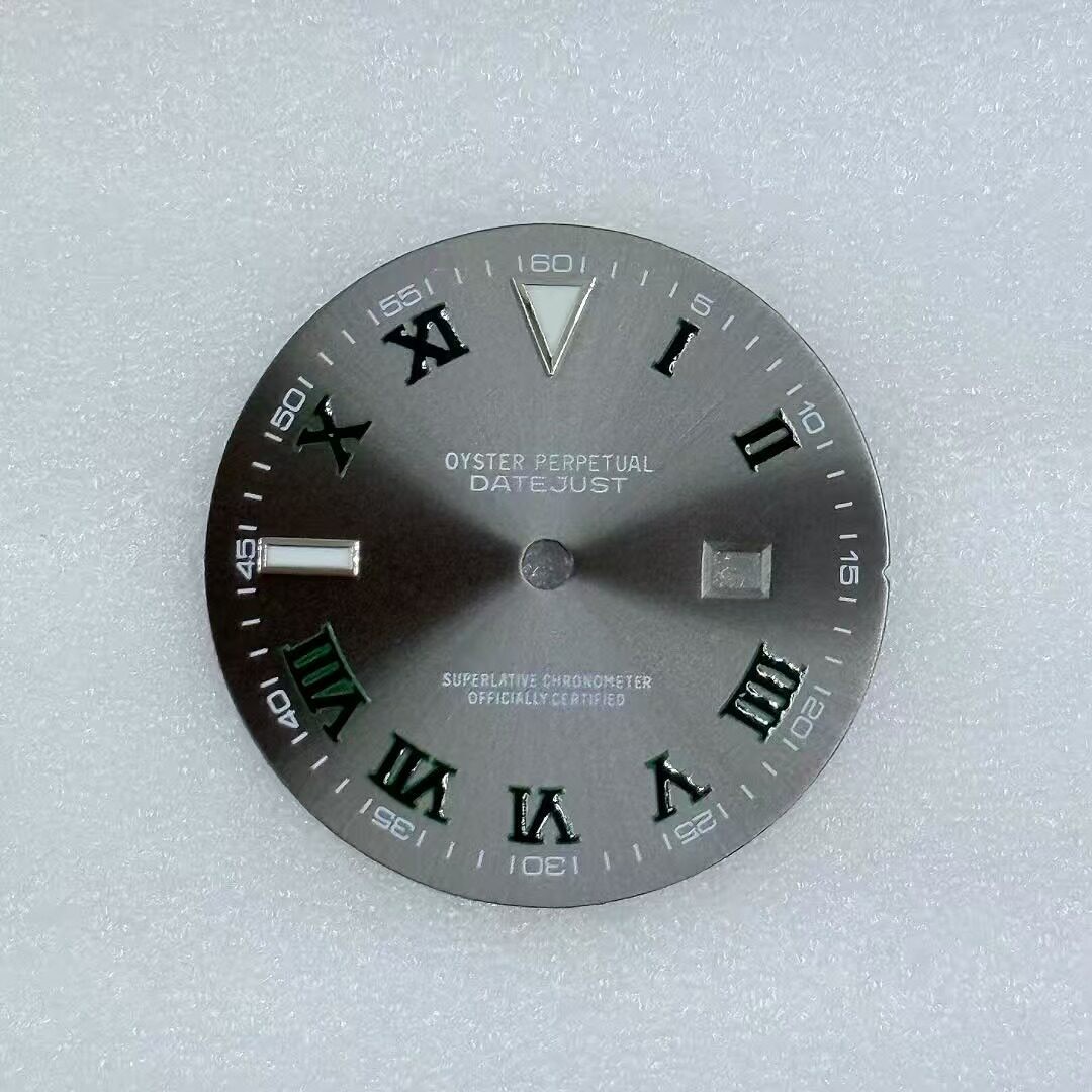 24.5mm Sun Pattern Roman Watch Dial Green Luminous for NH05 Movement Watch Parts