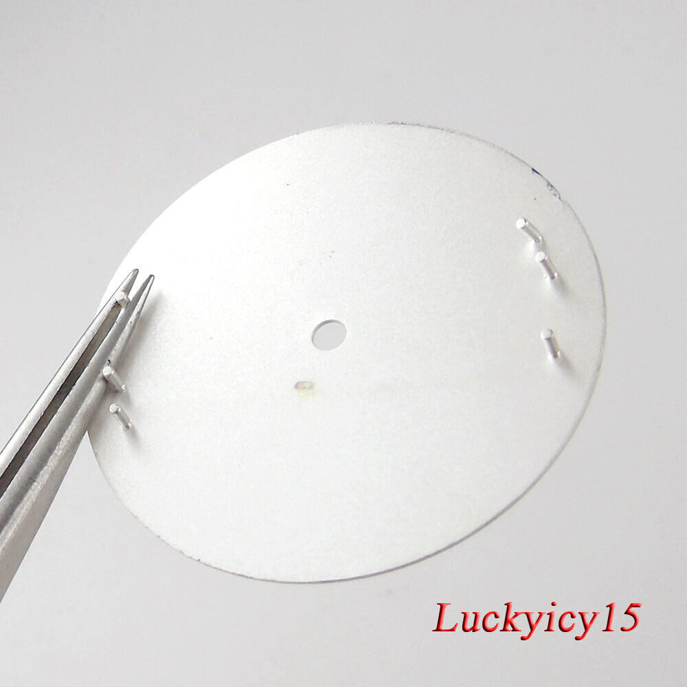 Tandorio 31MM 3.8/4.1 o’clock White Watch Dial Green Lume Marks Fit NH35 NH36