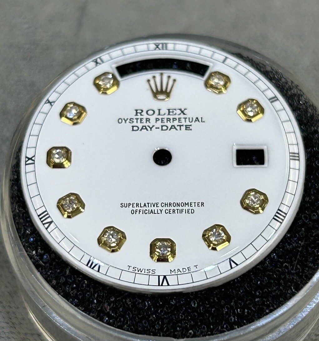 Rolex NonQuick President Custom White Diamond Dial For Model 1803
